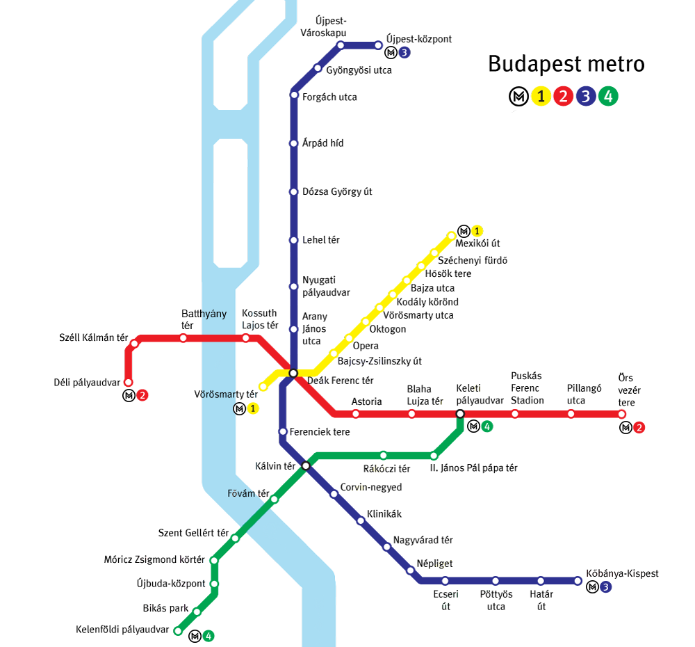 mappa metropolitana budapest